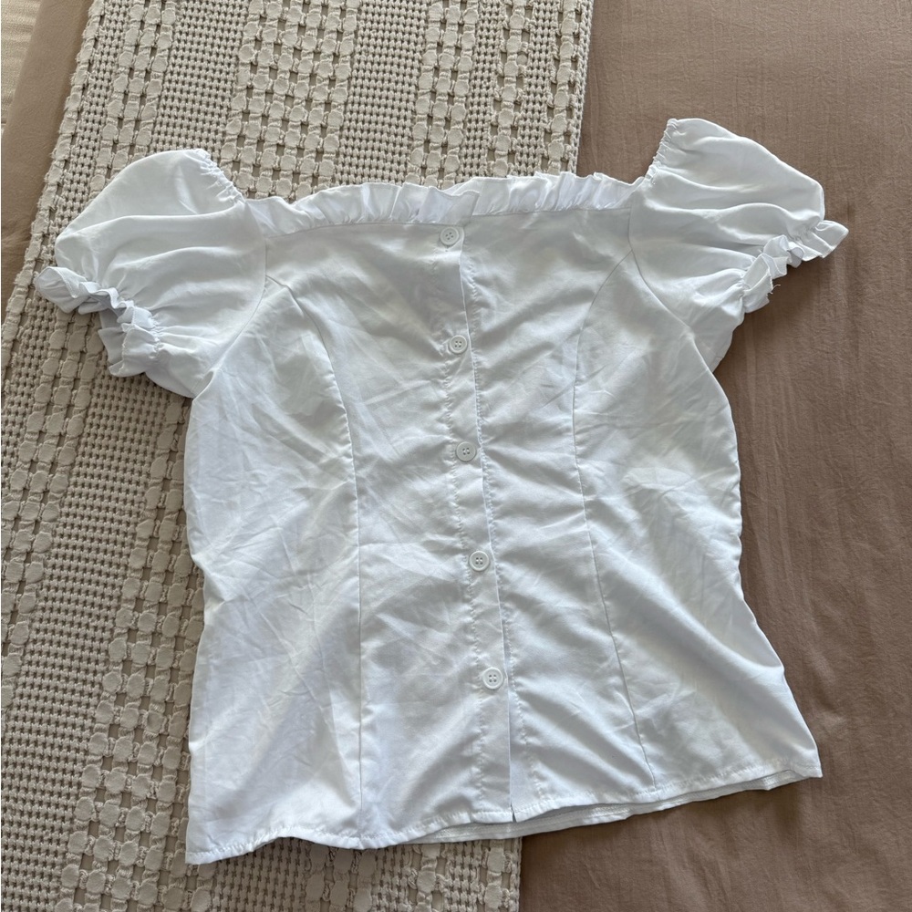 Fun Shack White Ruffled Off-Shoulder Blouse